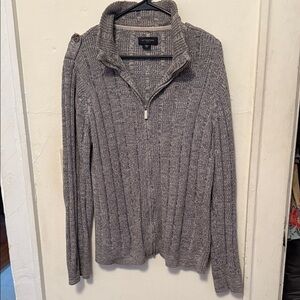 Attention Men's Gray Zip-Up Sweater